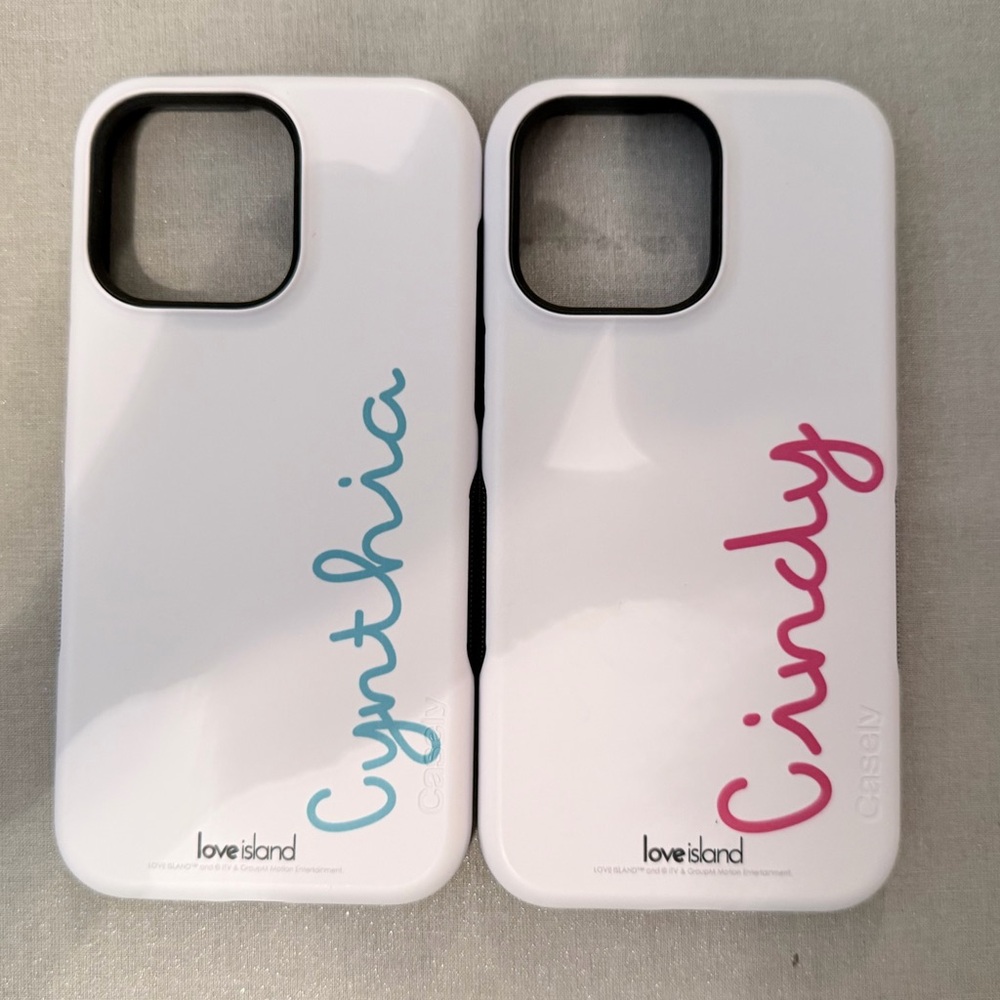 White Phone Case with Pink and Blue Accents
Iphone 15 pro max